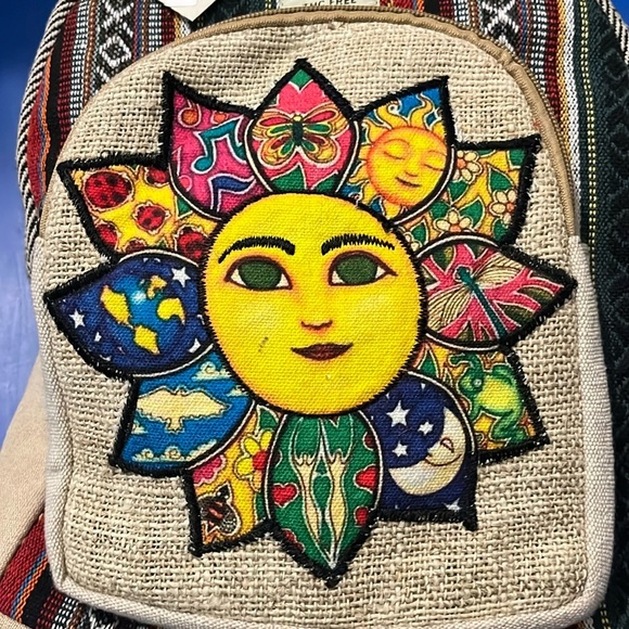 Kathmandu Imports Sun Pattern Hemp Backpack NWT - Picture 4 of 4